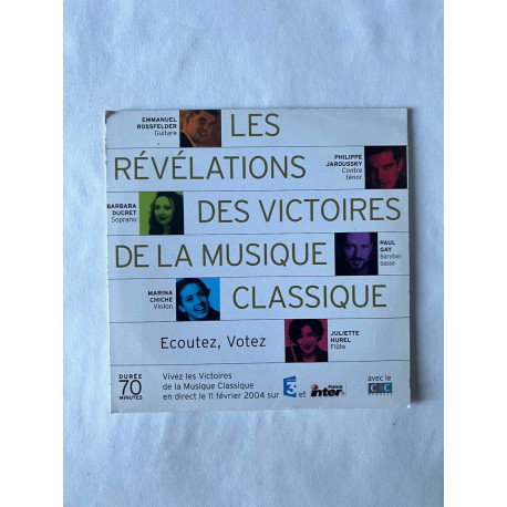 Les révélations des victoires de la musique classique CD
