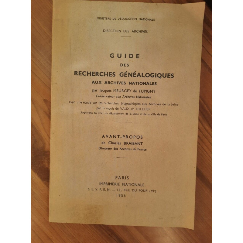 Guide des Recherches Généalogiques aux