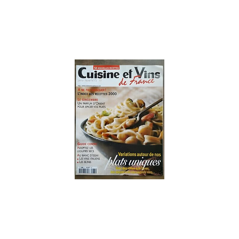 Cuisine et Vins de France Nº 75 janvier février 2001