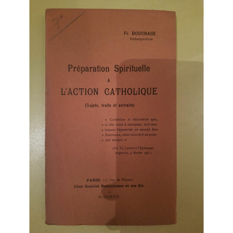 Préparation Spirituelle a l'action Catholique