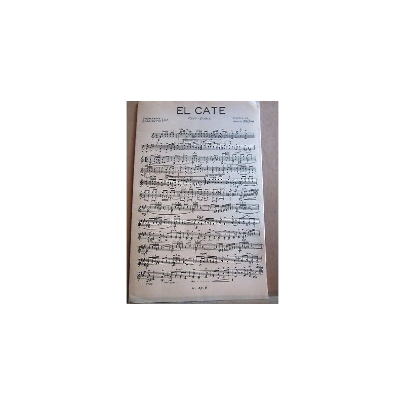 Partition El Cate Paso-Doble musique de Marcel Feijoo
