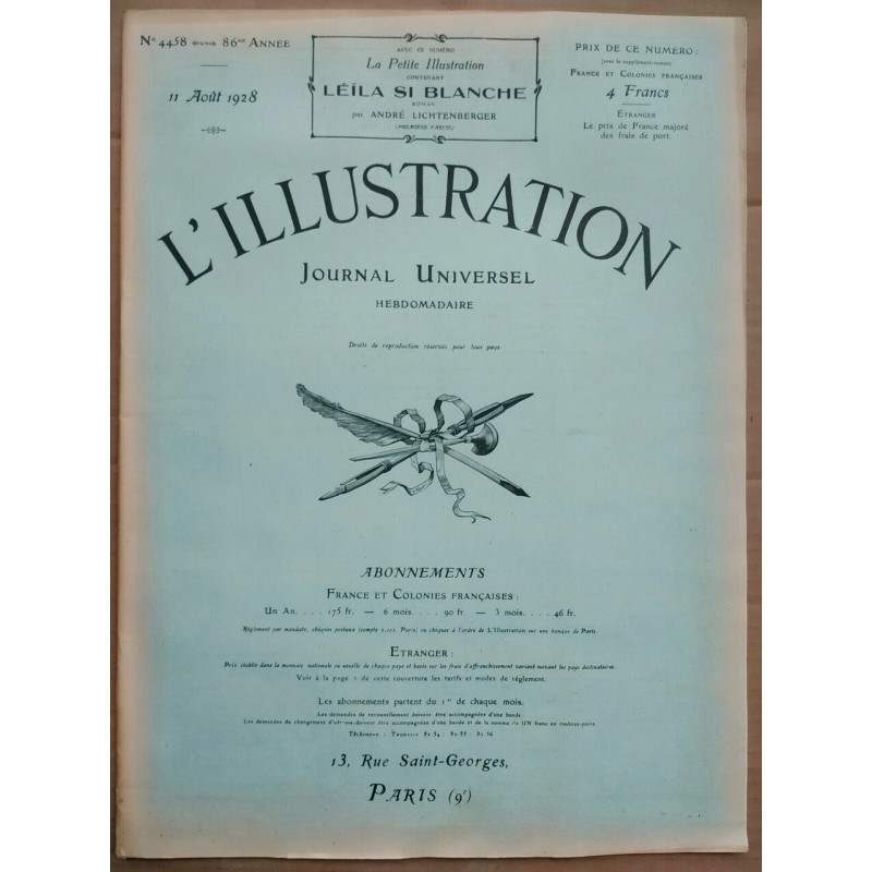 L'Illustration n4458 11 Août 1928 La Petite Illustration n394 11...