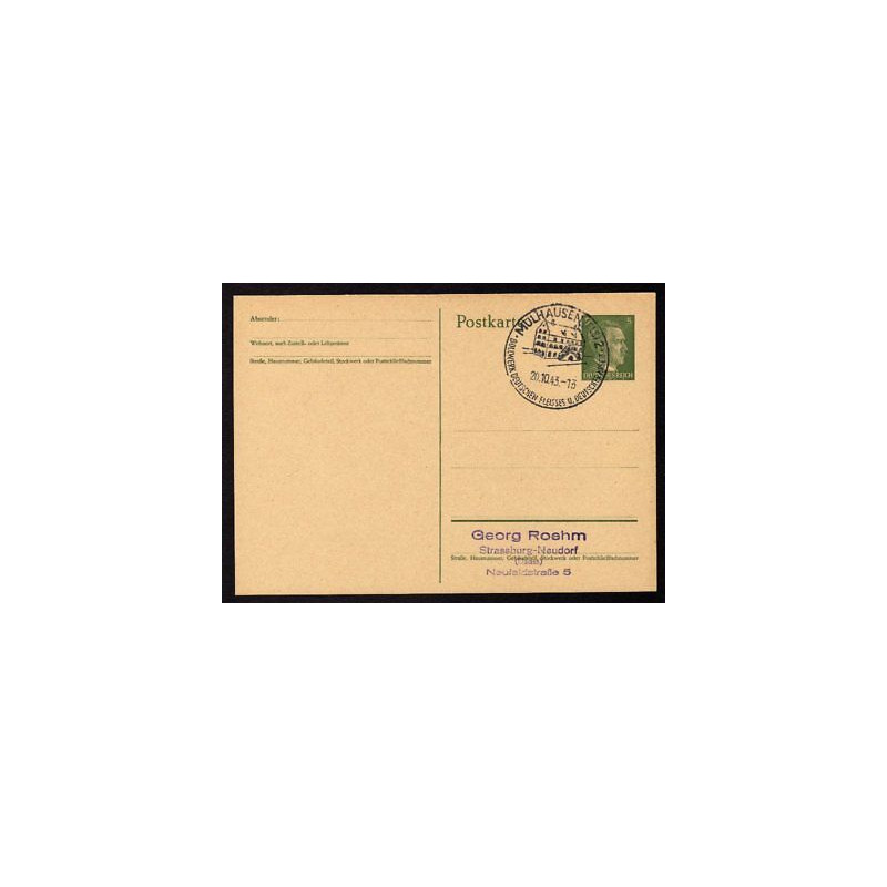 Ganzsache mülhausen Cachet Spécial 43 WW2
