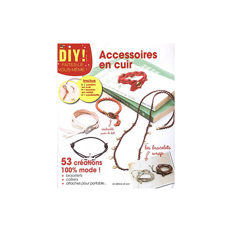Accessoires en cuir : Avec un cordon en cuir un bouton métal et...