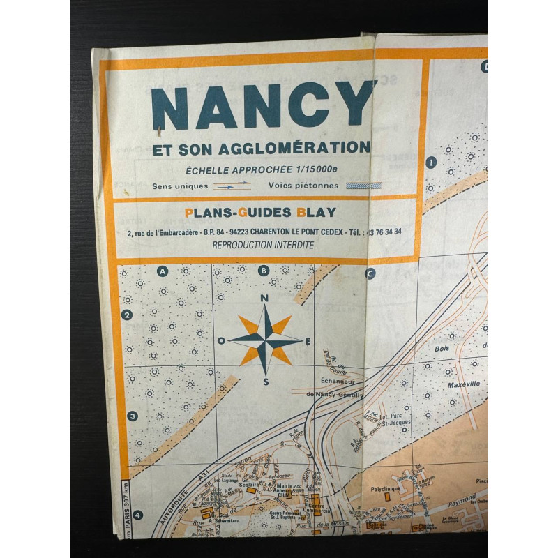 Nancy et son agglomération échelle approchée 1/15000e