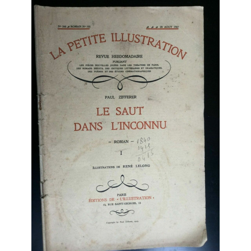 La petite illustration N 346 Roman N 155 20 Aout 1927