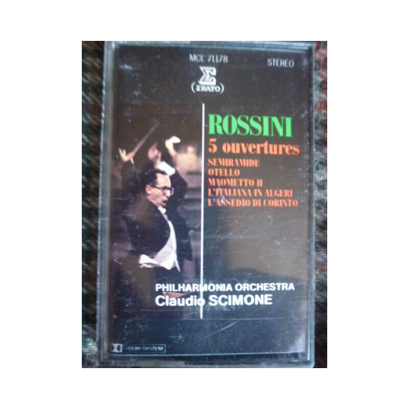 ROSSINI Cl. SCIMONE CINQ OUVERTURES Cassette Audio-K7 ERATO MCE 71178