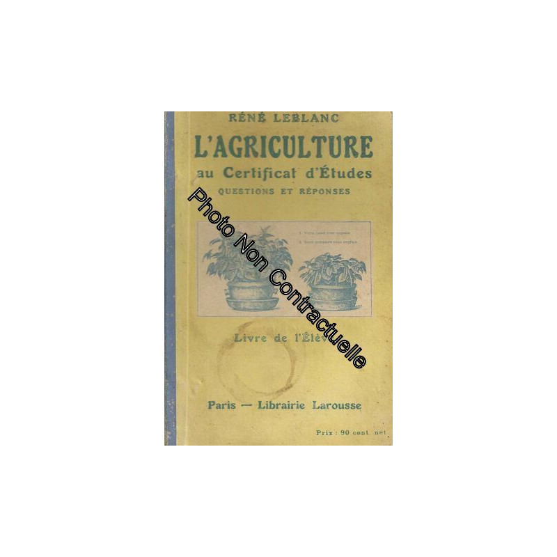 L'agriculture Au Certificat D'études (Questions Et Réponses) Livre...