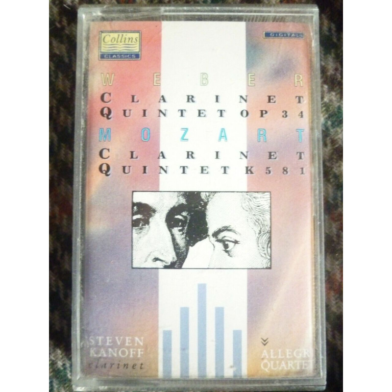 Weber-Mozart Clarinet Quintet- Steven Kanoff Cassette Audio-K7...