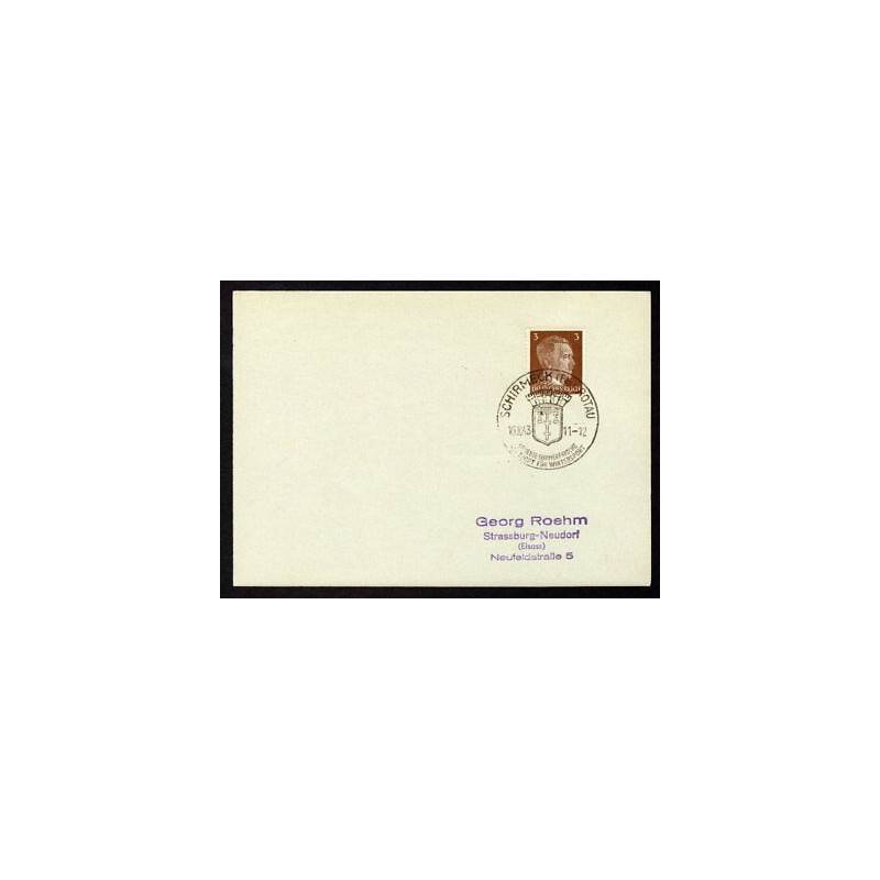 Allemagne n 706 Yv. cachet WW2 SCHIRMECK Els ROTAU Timbre Allemand...