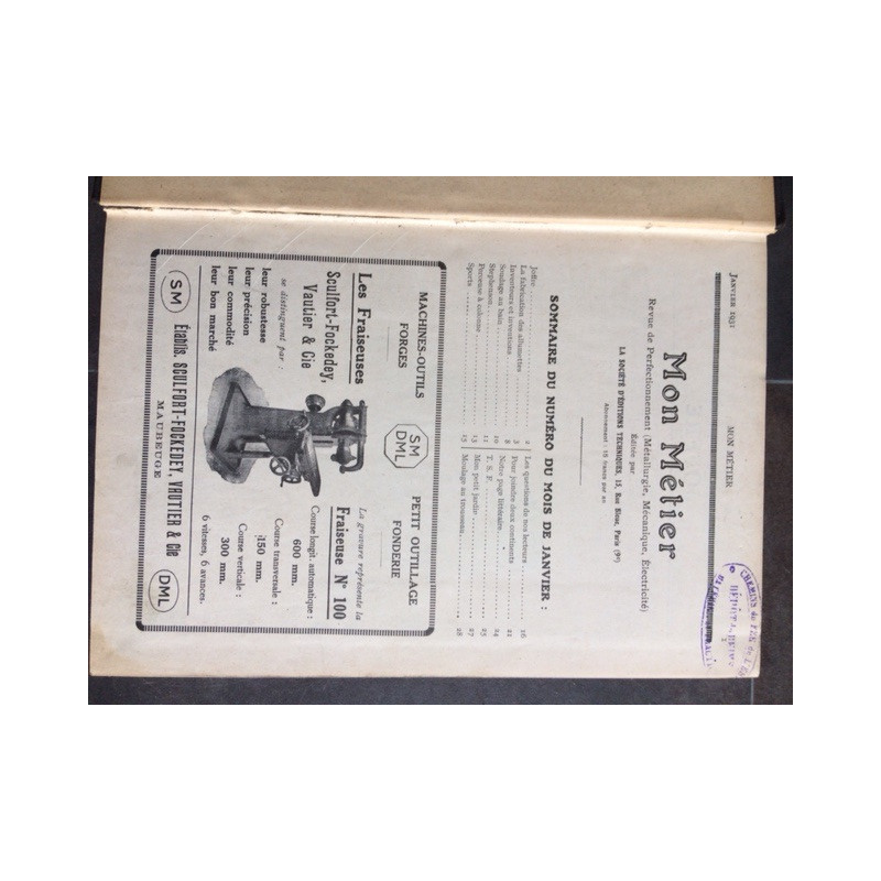 Mon métier - revue de perfectionnement métallurgie mécanique...