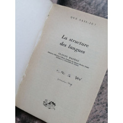 La structure des langues Que sais je ? n° 2006