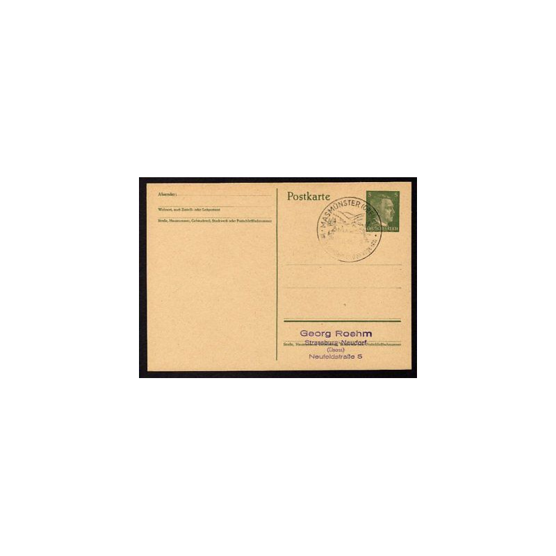 Ganzsache MASMÜNSTER Cachet Spécial 130843 WW2