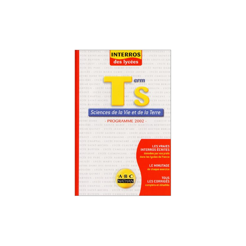 Sciences de la Vie et de la Terre Terminale S