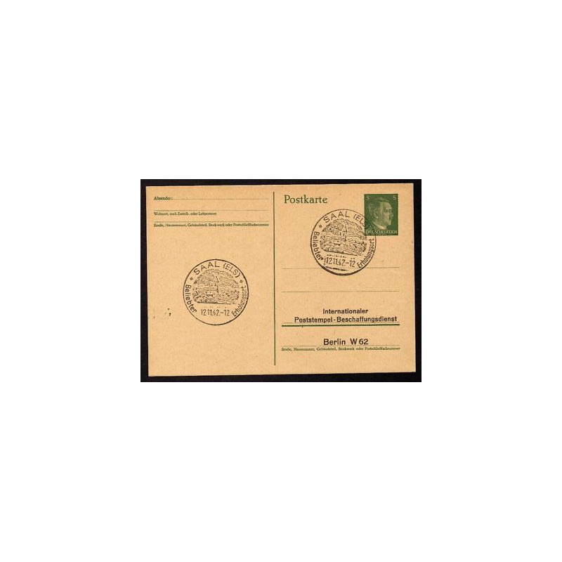 Ganzsache Cachet BERLIN W62 SAAL 121142 Occupation