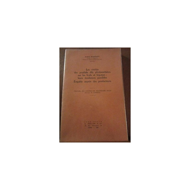 Les Résidus des produits dits phytosanitaires sur Les fruits