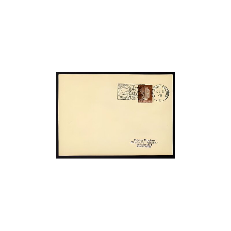 Allemagne n 706 Yv. flamme WW2 KARLSRUHE 2 c Timbre Allemand...