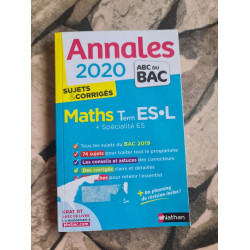 Annales BAC 2020 Maths Term ES-L - Spécialité ES - Sujets et corrigés