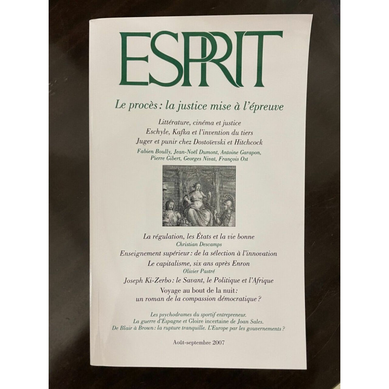 Revue Esprit aout septembre 2007