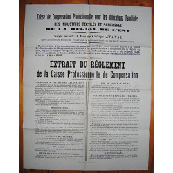 Affiche Caisse de Compensation Pro. TEXTILES Epinal