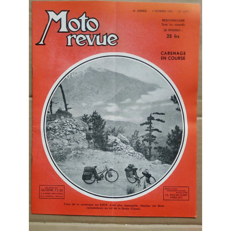 Moto Revue n 1071 Carenage en course 9 Février 1952