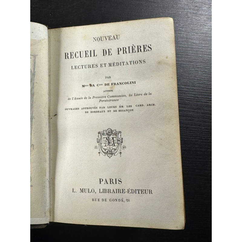 Nouveau recueil de prières lectures et méditations