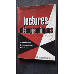 Lectures sténographiques Littératures Economiques Sociales