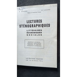 Lectures sténographiques Littératures Economiques Sociales