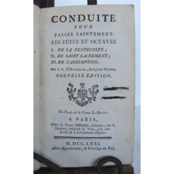 Avrillon 1771 CONDUITE POUR PASSER SAINTEMENT LES FETES ET OCTAVES...