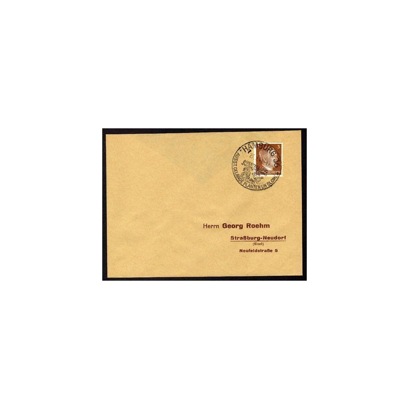 Allemagne n 706 Yv. cachet WW2 HAMBURG 36 Timbre Allemand Hitler...