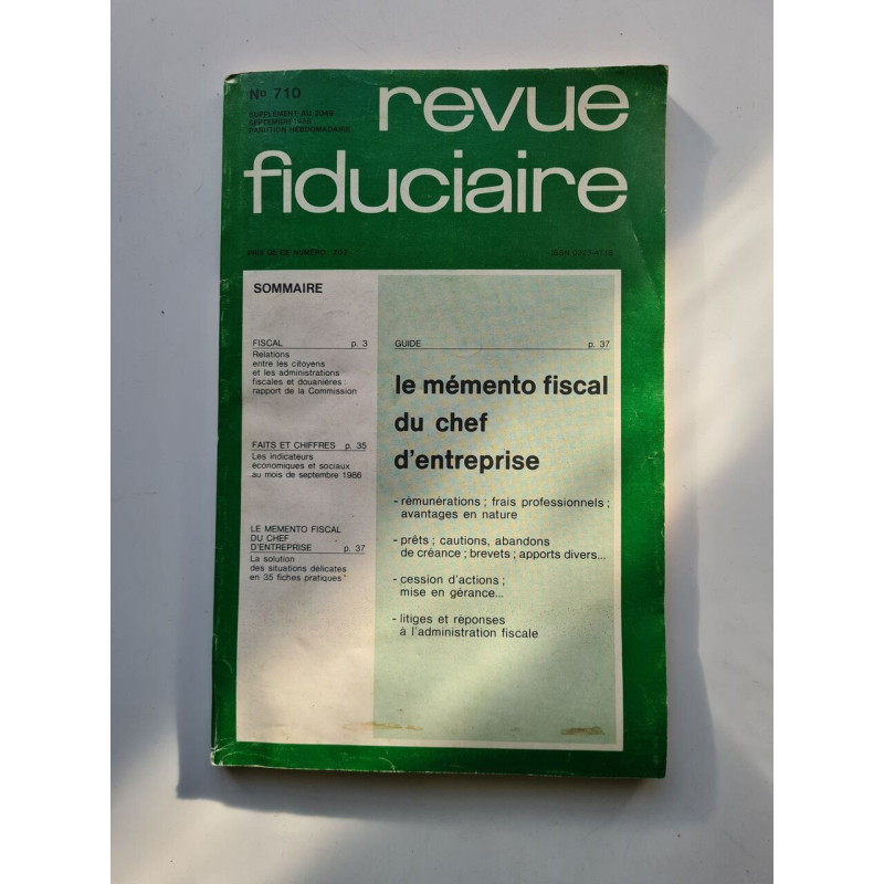 Revue fiduciaire N.710 - septembre 1986
