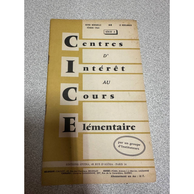 Centres d'intérêt au cours moyen serie A n°68