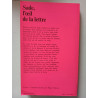 Sade l'oeil et la lettre