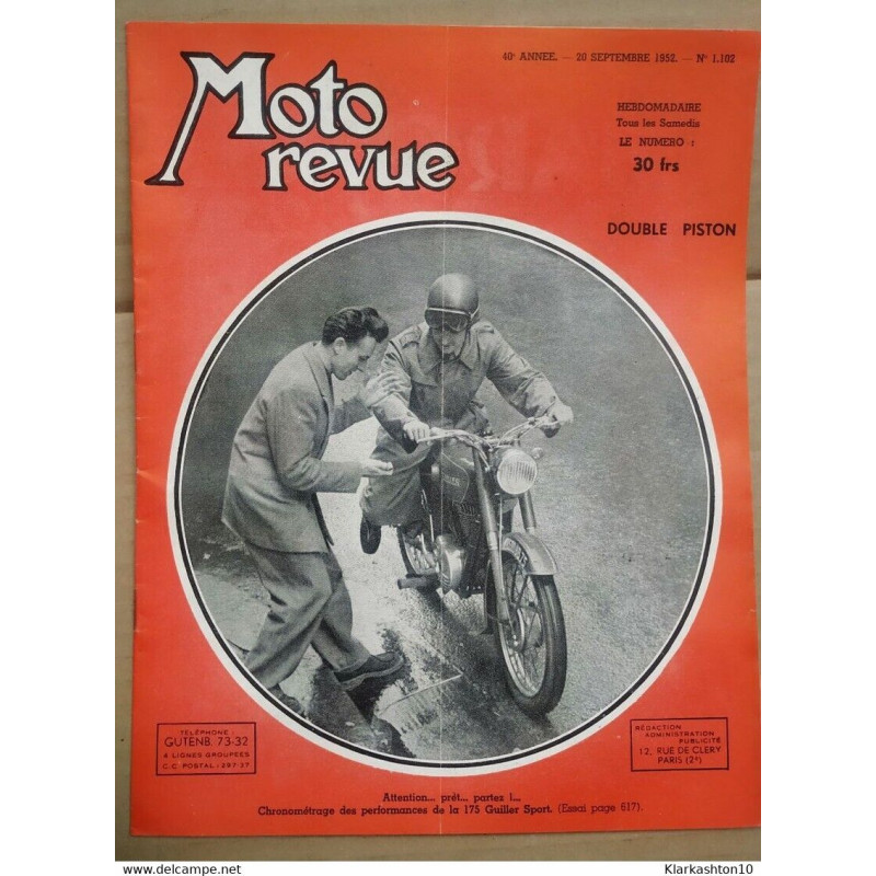 Moto Revue n 1102 Double piston 20 Septembre 1952