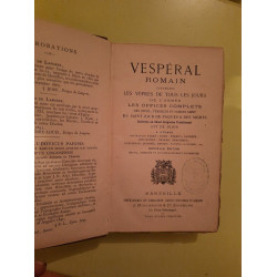 Vespéral Romain Les Vèpres de Tous Les Jours de L'année Librairie...