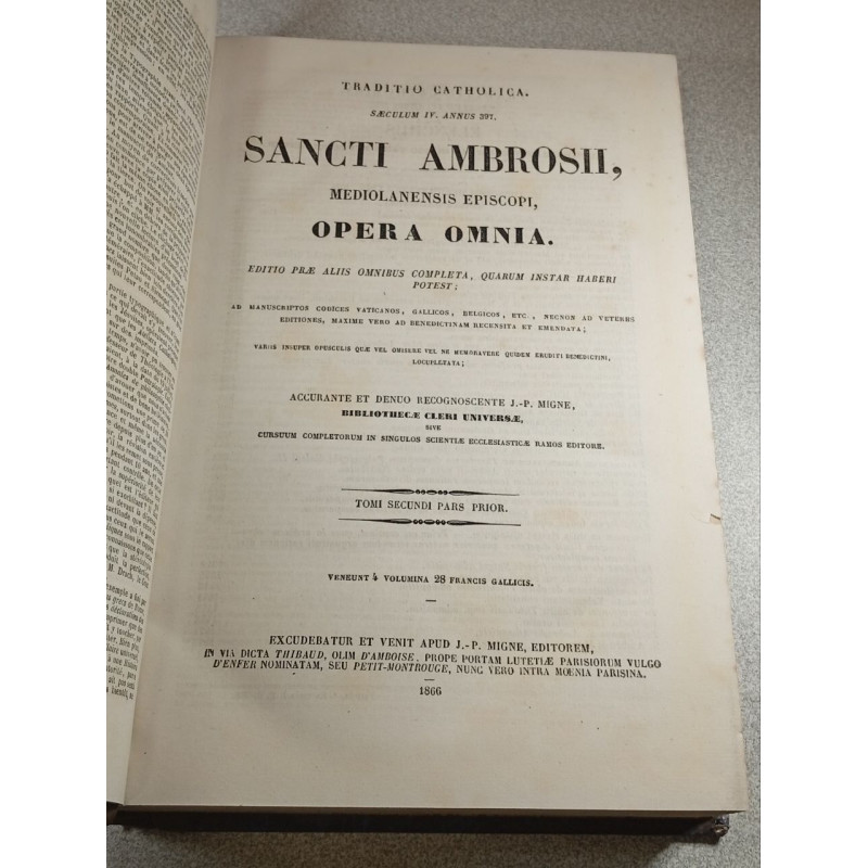 Sancti ambrosii mediolanensis episcopi opera Tomi Secundi pars prior 2