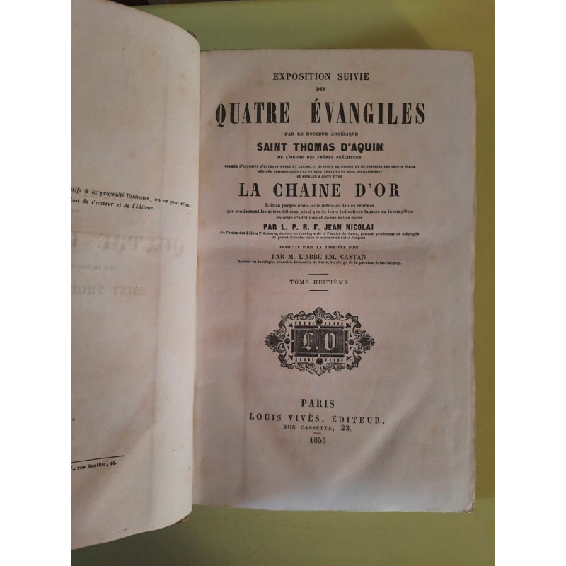 Exposition suivie des Quatre évangiles Tome 8 Louis vivès