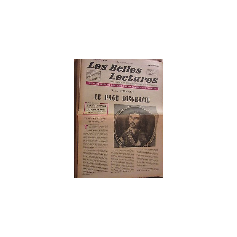 Les Belles Lectures n30 du 21 au 27 Août 1946 t lhermite le page...