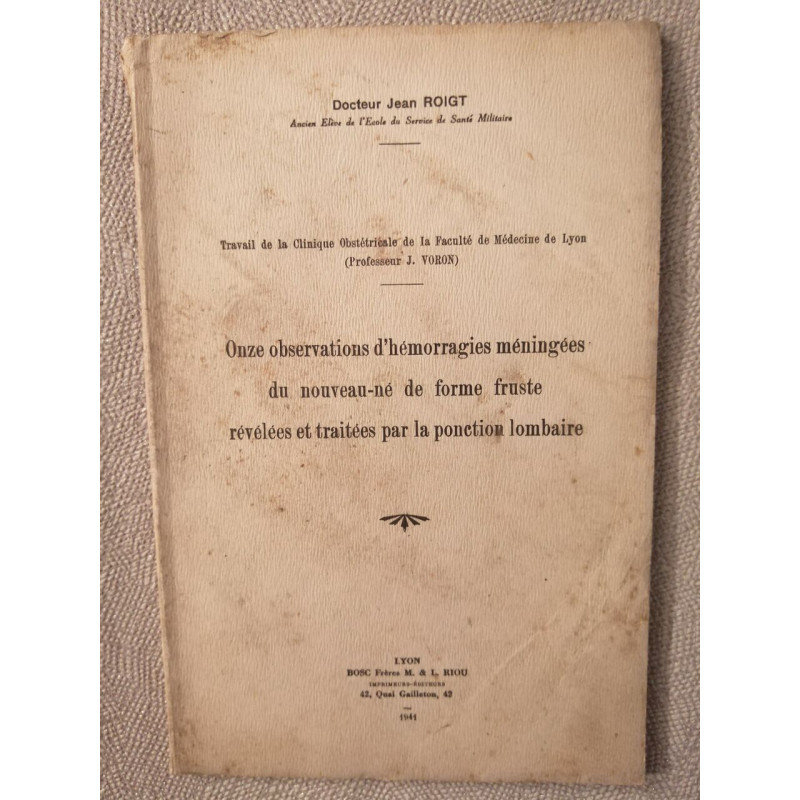 Onze observations d'hémorragies méningées