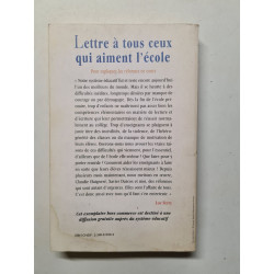 Lettre à tous ceux qui aiment l'école