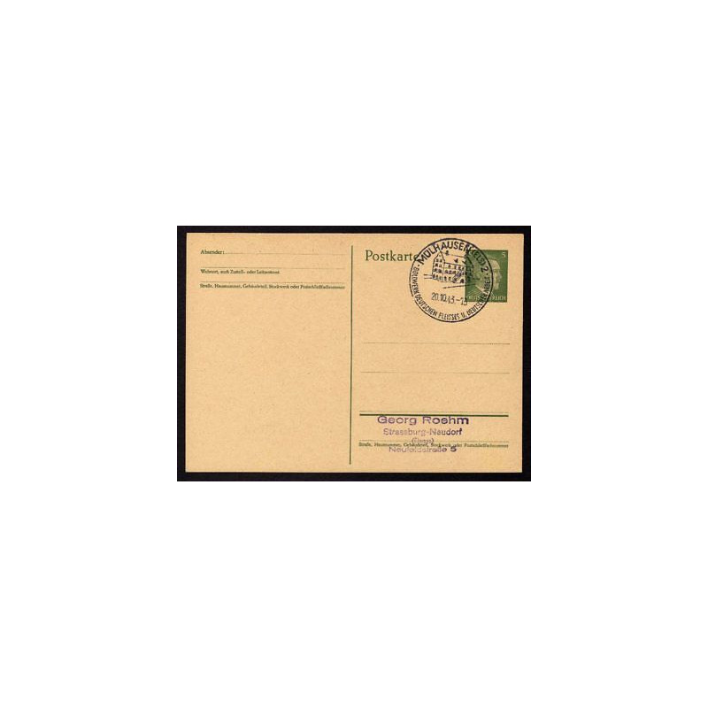 Ganzsache mülhausen Cachet Spécial 43 WW2