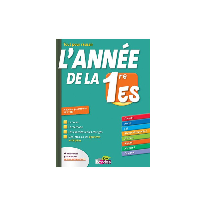 L'année de la 1re ES - Toutes les matières