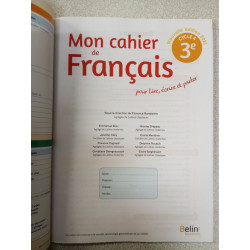 Mon cahier de Français pour lire écrire et parter