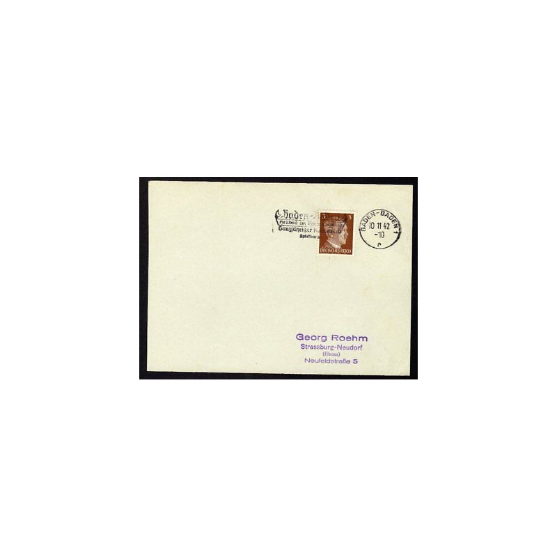 Allemagne n 706 Yv. flamme WW2 BADEN-BADEN 1 r Timbre Allemand Mi...