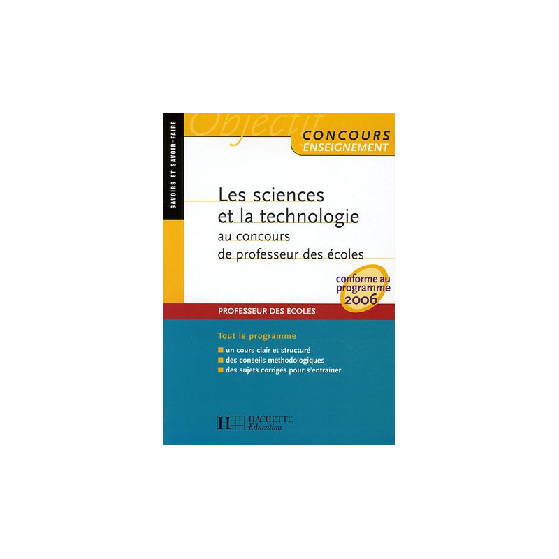 Les sciences et la technologie au concours de professeur des écoles