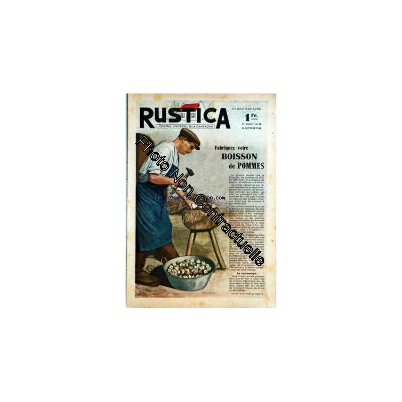 RUSTICA [No 43] du 26/10/1941 - FABRIQUEZ VOTRE BOISSON DE POMMES...
