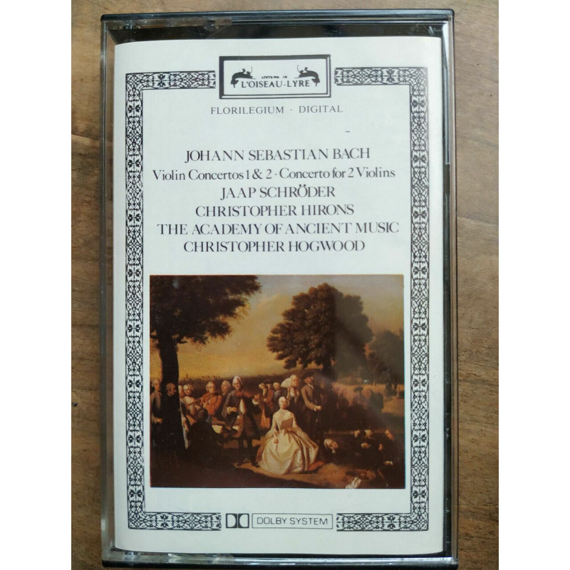Bach Violin Concertos 1 2 - Christopher Hogwood Cassette Audio-K7