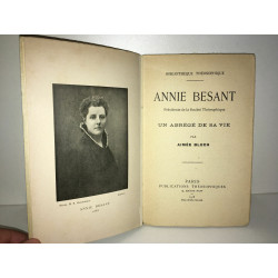 Aimée Blech ANNIE BESANT présidente Société théosophique ABREGE DE...