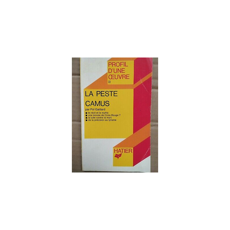 La Peste Profil d'une oeuvre n22 Hatier