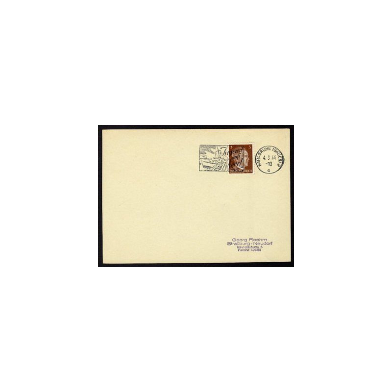 Allemagne n 706 Yv. flamme WW2 KARLSRUHE 2 c Timbre Allemand...